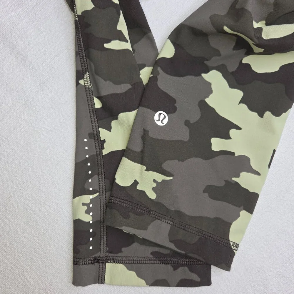 Lululemon Swift Speed High-Rise Crop Heritage 365 Camo Crispin Green Size 4
